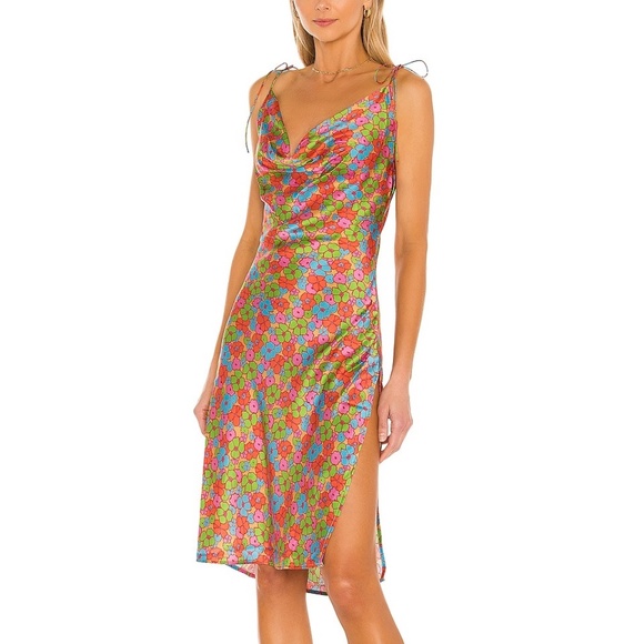 Frankie's Bikinis Dresses & Skirts - NWT Frankies Bikinis Doll Face Silk Dress in Groovy. Sold out everywhere. Size M